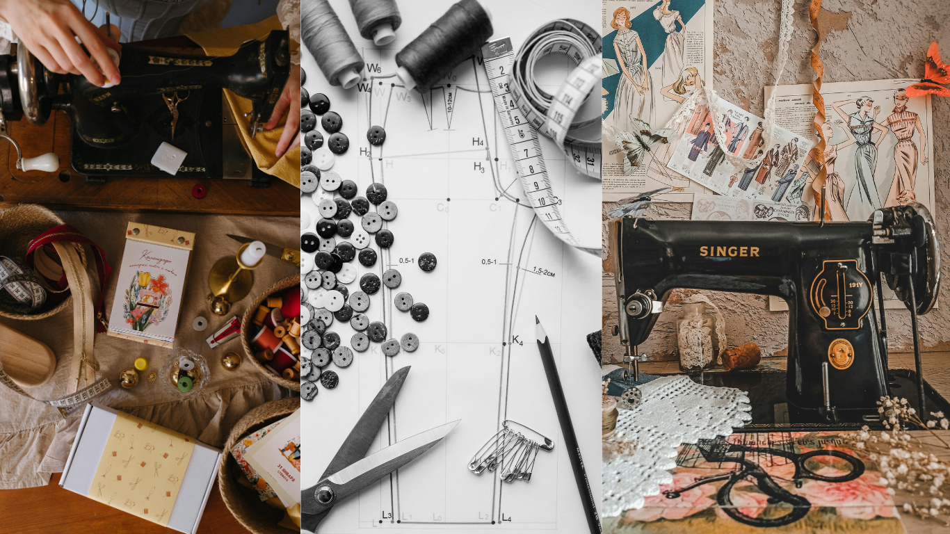 Banner Image of three sewing-related images